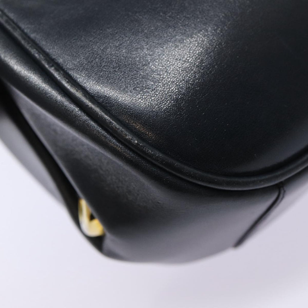 GUCCI Shoulder Bag Leather Navy Gold ep5367