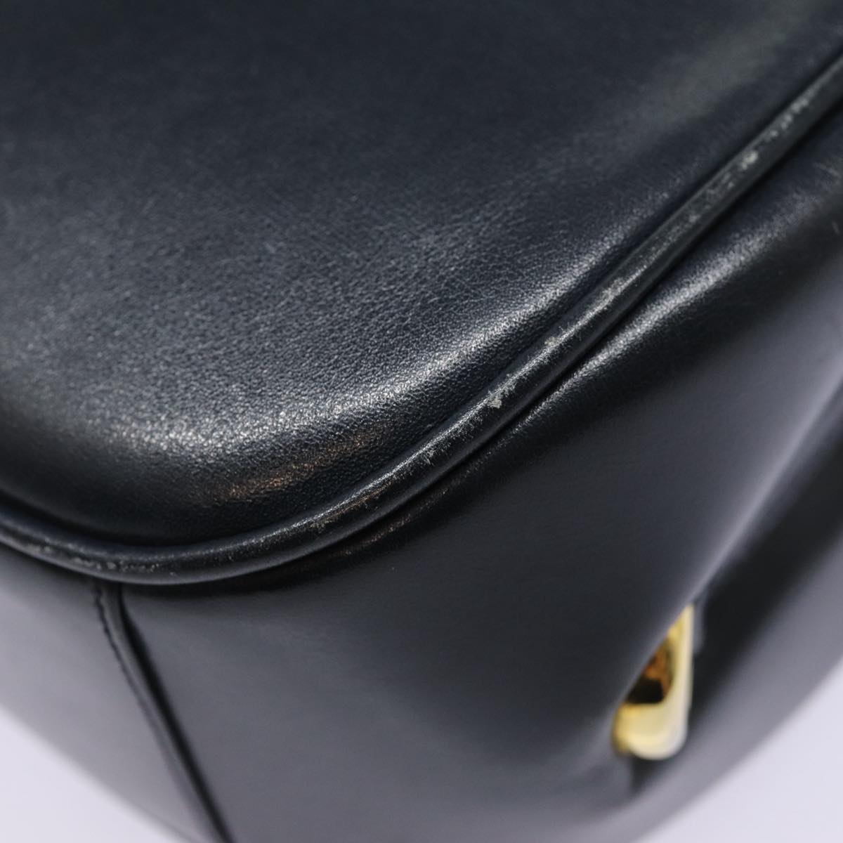 GUCCI Shoulder Bag Leather Navy Gold ep5367