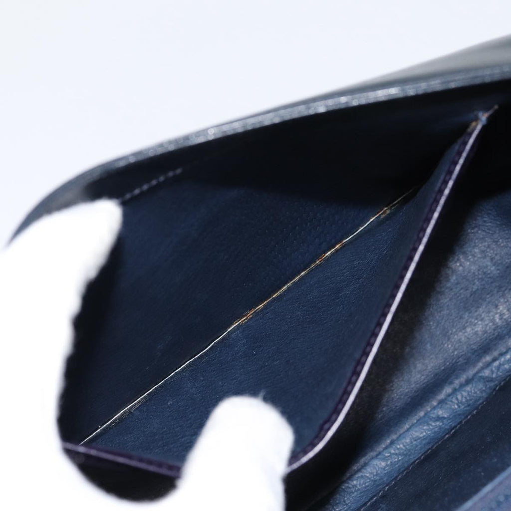 GUCCI Shoulder Bag Leather Navy Gold ep5367