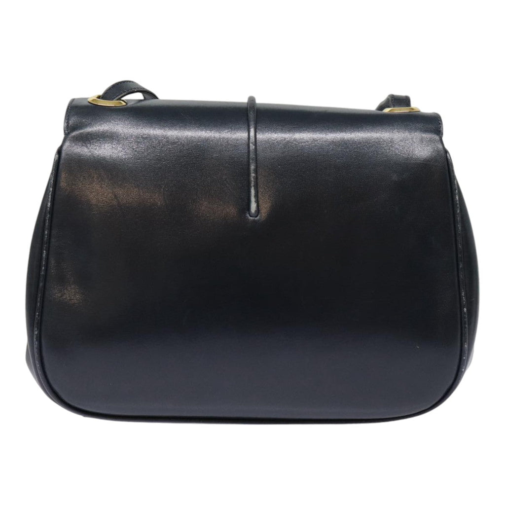 GUCCI Shoulder Bag Leather Navy Gold ep5367