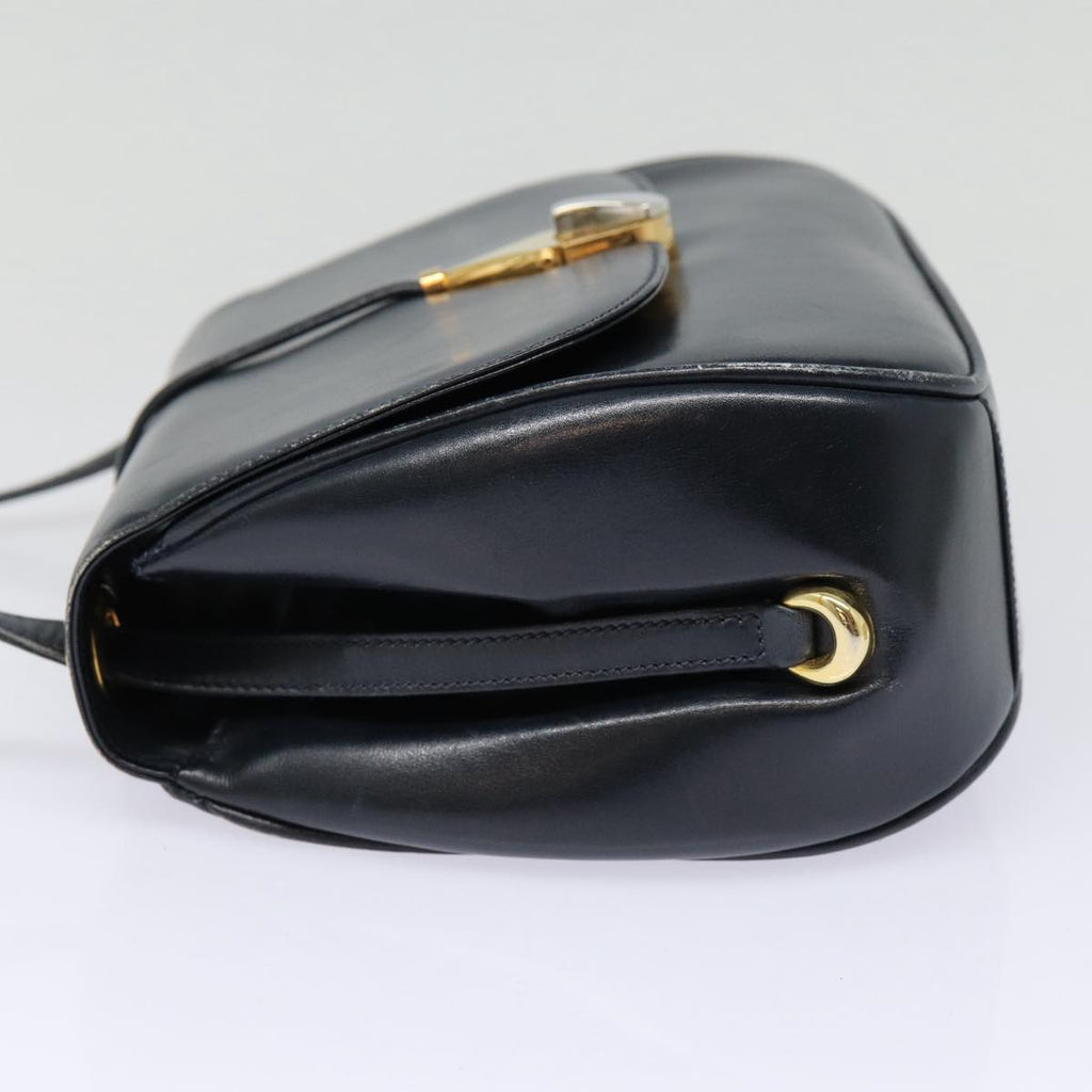 GUCCI Shoulder Bag Leather Navy Gold ep5367