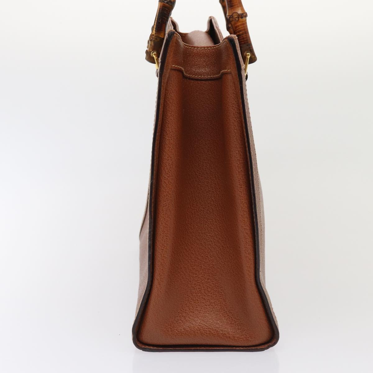 GUCCI Bamboo Hand Bag Leather Brown Gold 002 2853 0260 0 ep5368