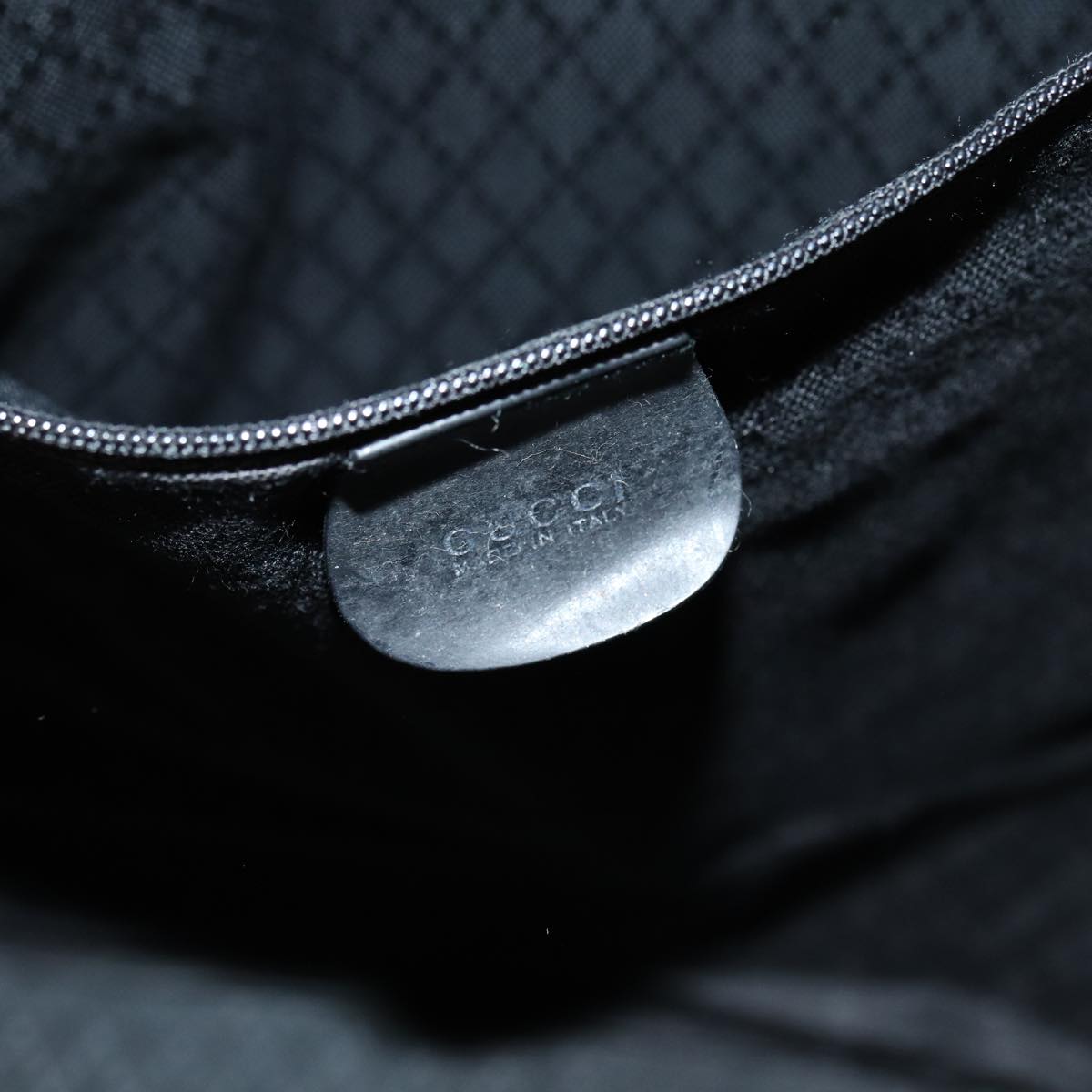 GUCCI Bamboo Tote Bag Nylon Black Silver 002 2058 0412 5 ep5369