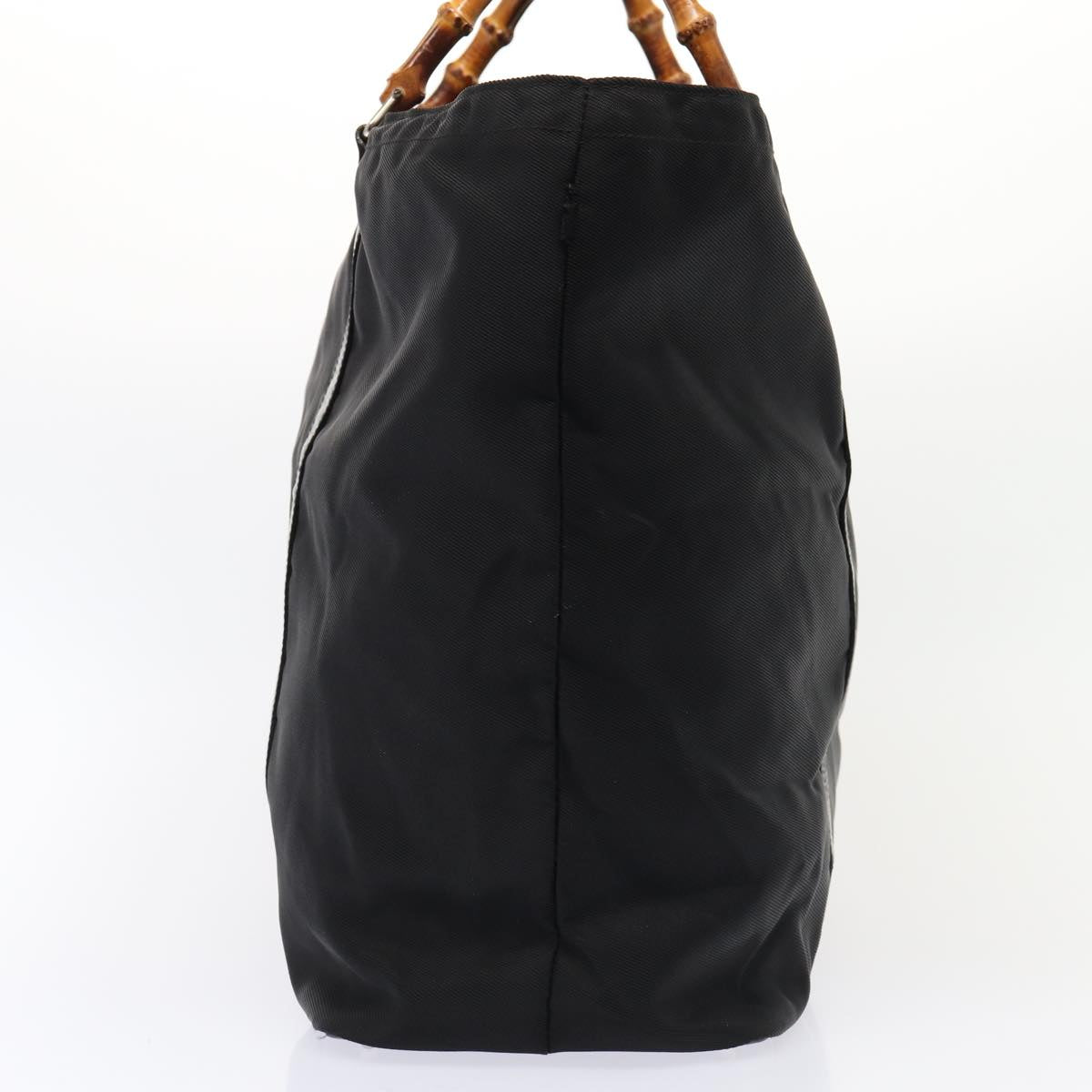 GUCCI Bamboo Tote Bag Nylon Black Silver 002 2058 0412 5 ep5369