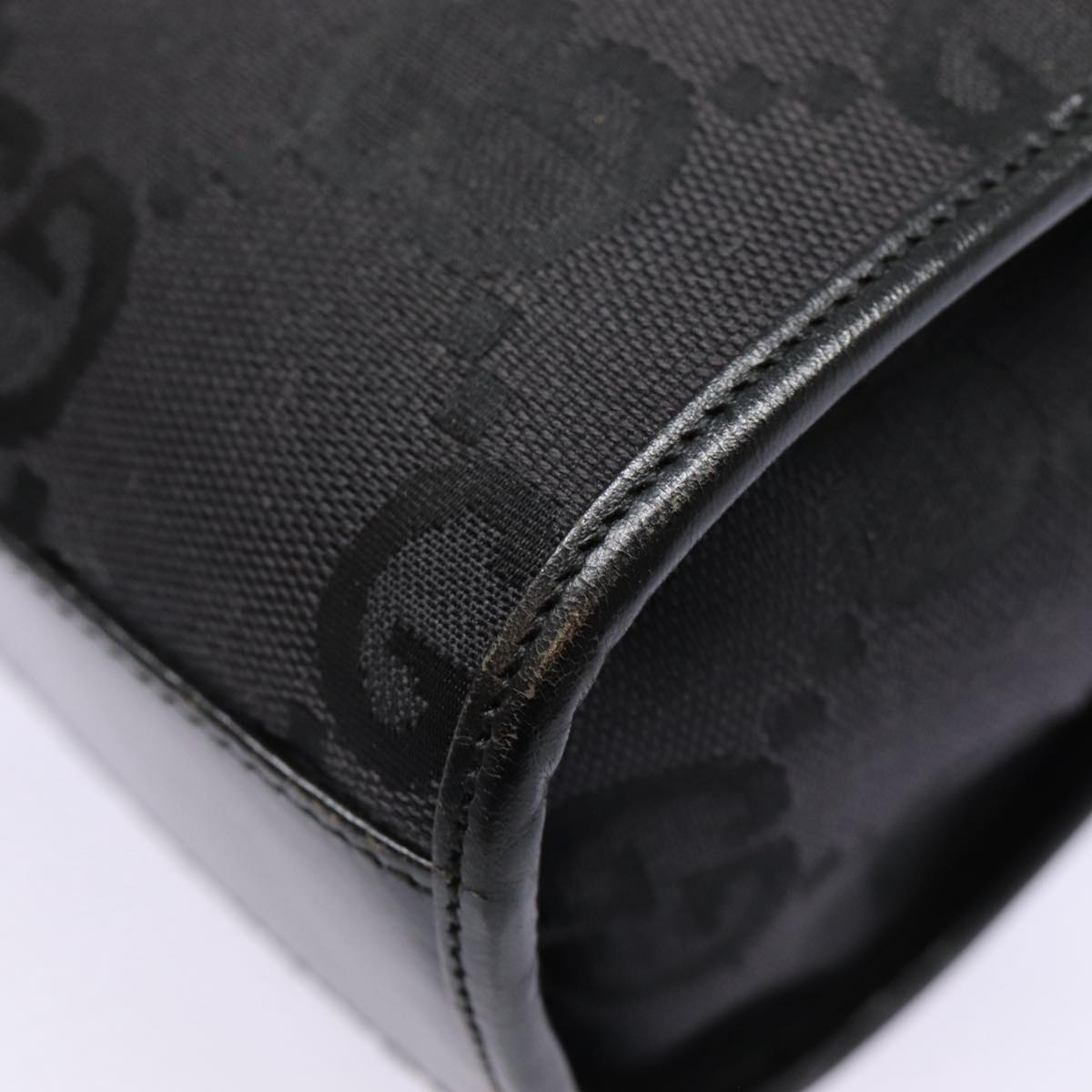 GUCCI Jackie GG Canvas Hand Bag Black Silver 002 1065 ep5371