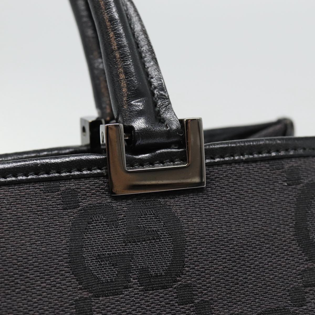 GUCCI Jackie GG Canvas Hand Bag Black Silver 002 1065 ep5371