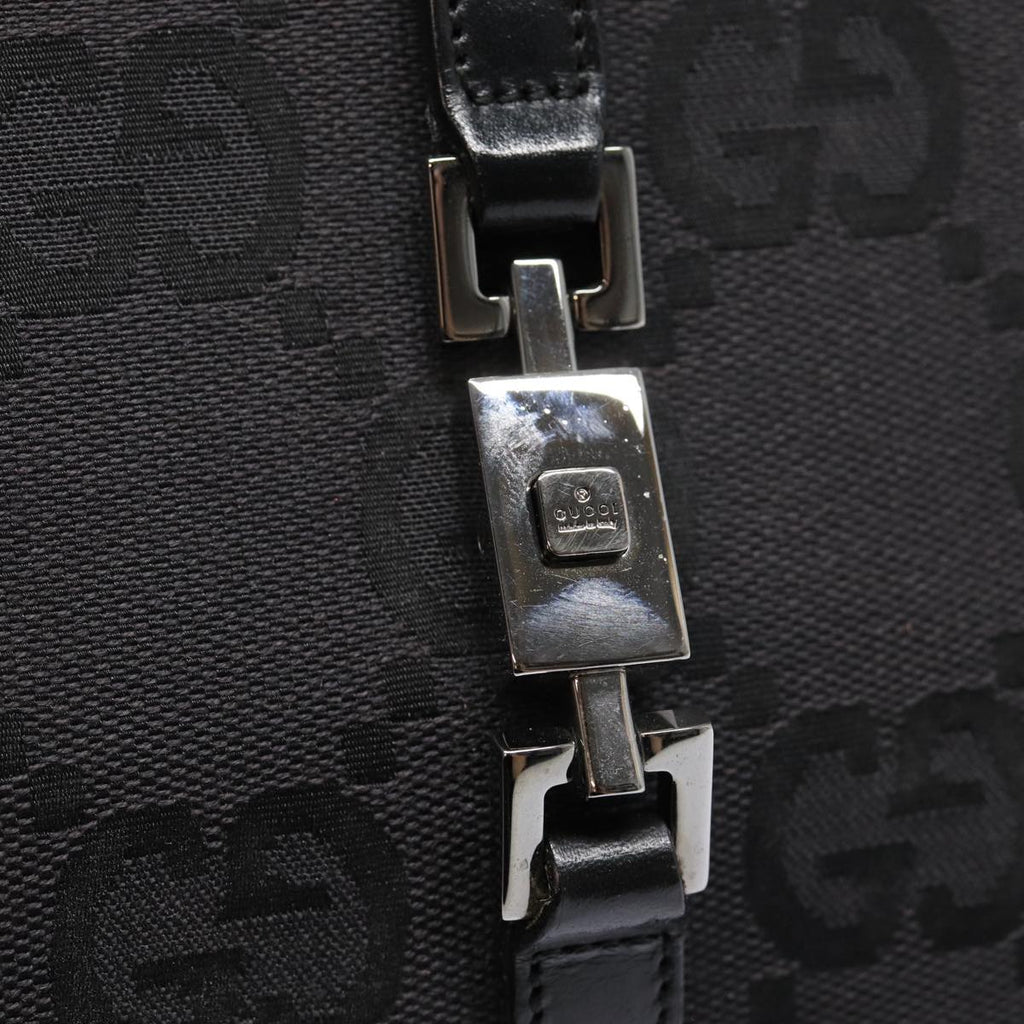 GUCCI Jackie GG Canvas Hand Bag Black Silver 002 1065 ep5371