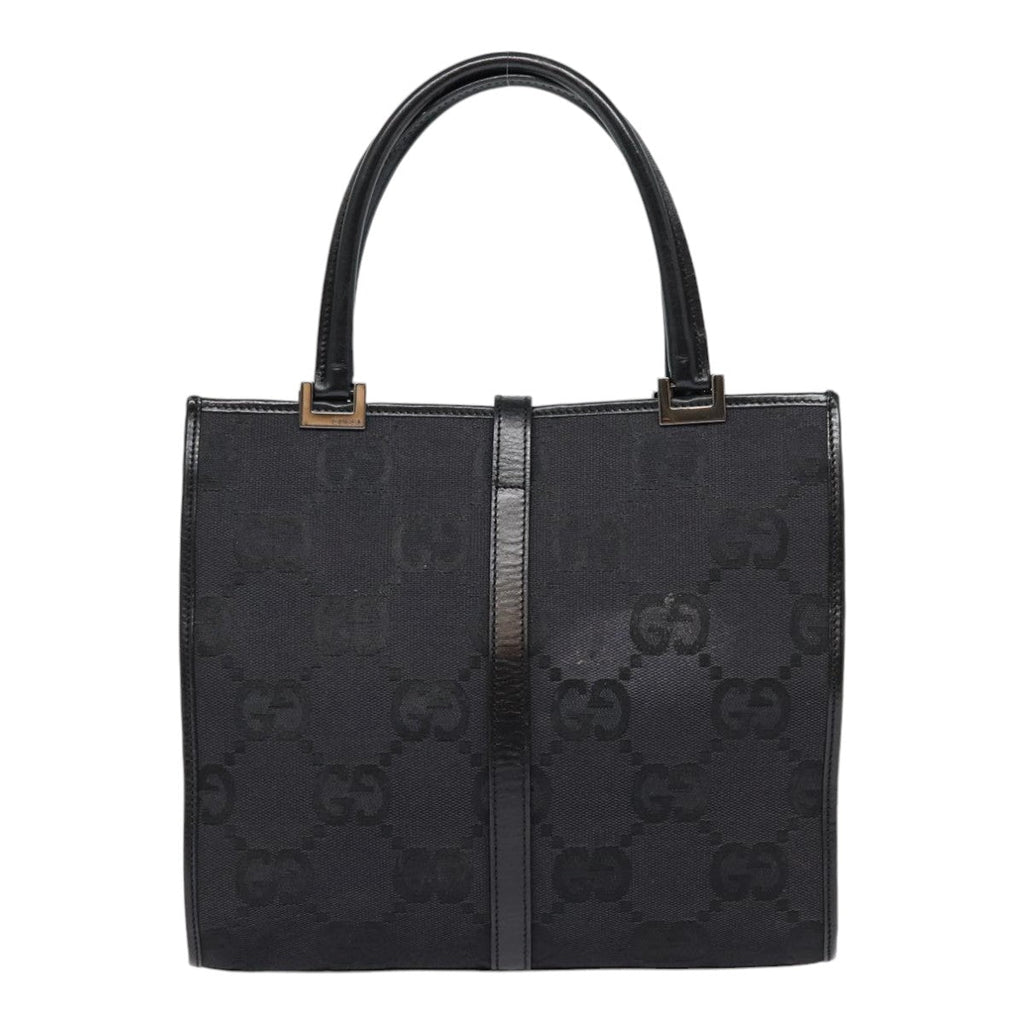 GUCCI Jackie GG Canvas Hand Bag Black Silver 002 1065 ep5371