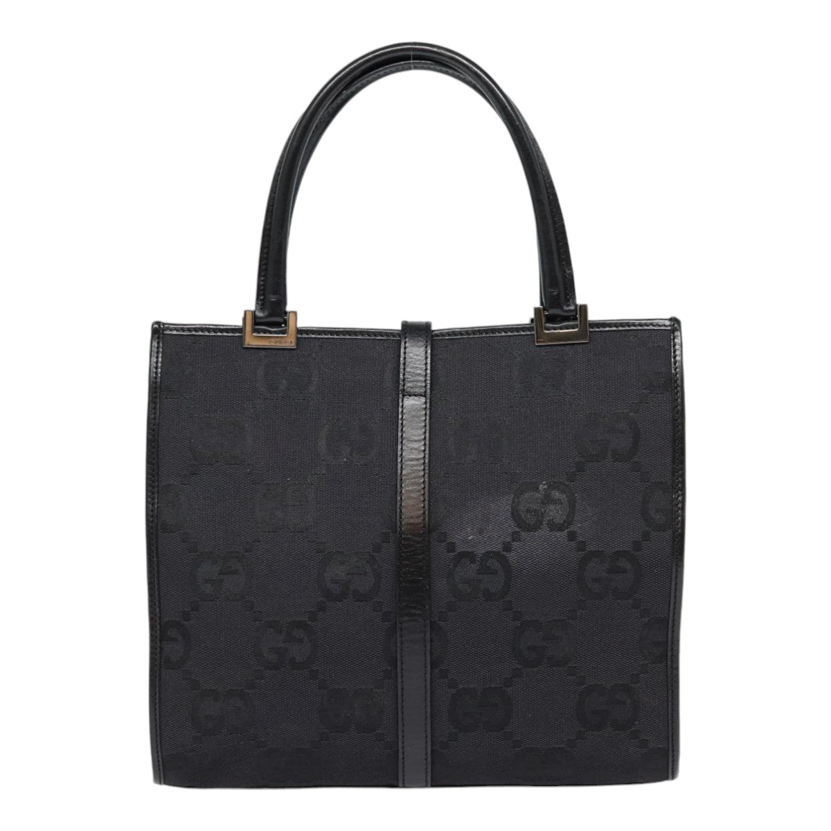 GUCCI Jackie GG Canvas Hand Bag Black Silver 002 1065 ep5371