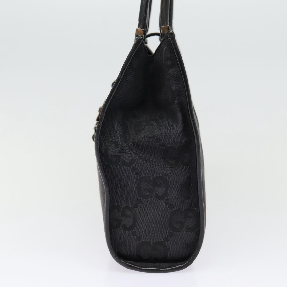 GUCCI Jackie GG Canvas Hand Bag Black Silver 002 1065 ep5371