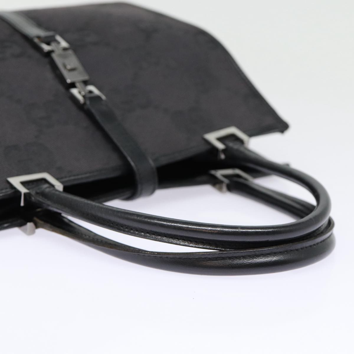 GUCCI Jackie GG Canvas Hand Bag Black Silver 002 1065 ep5371