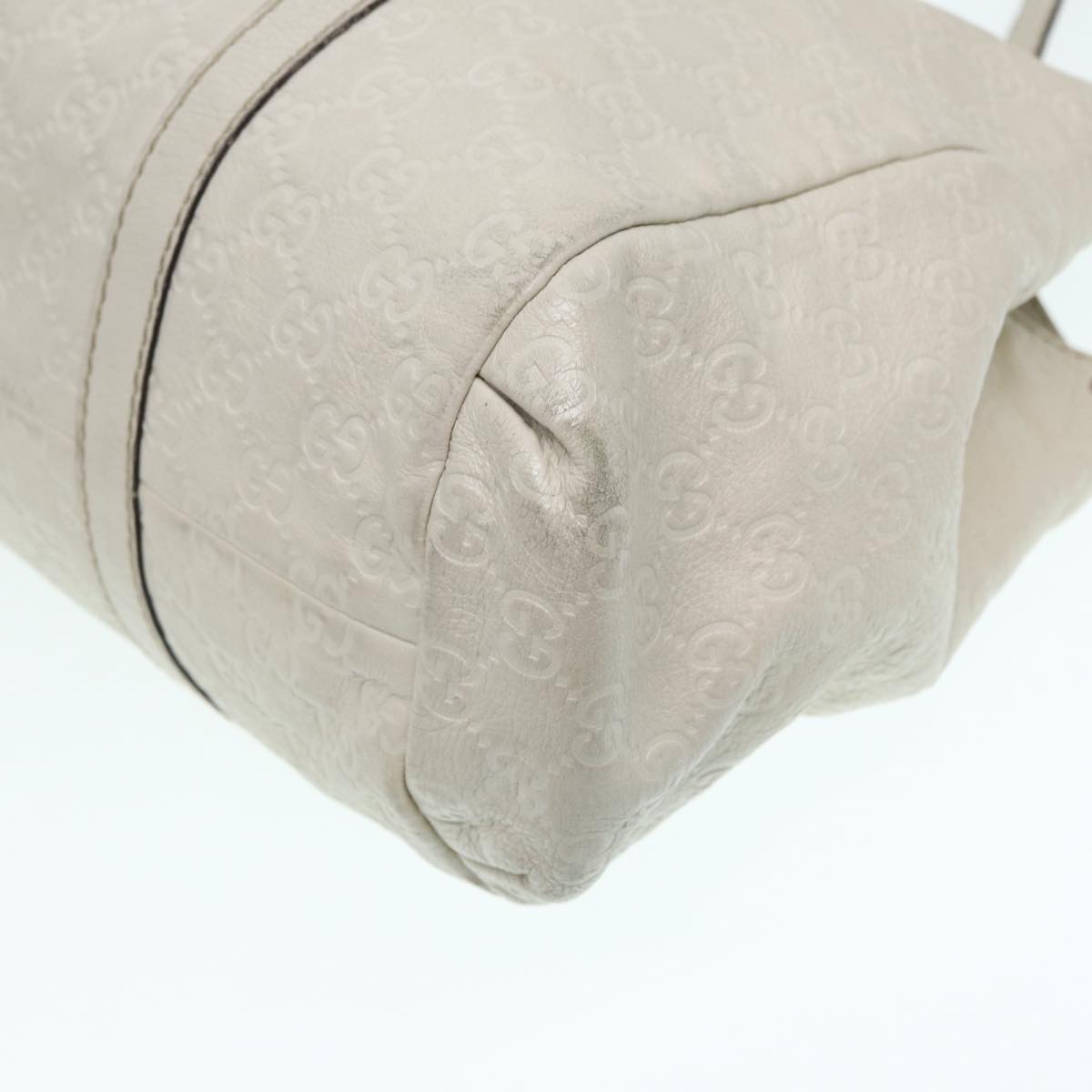 GUCCI GG Canvas Guccissima Hand Bag White Gold 211935 ep5377