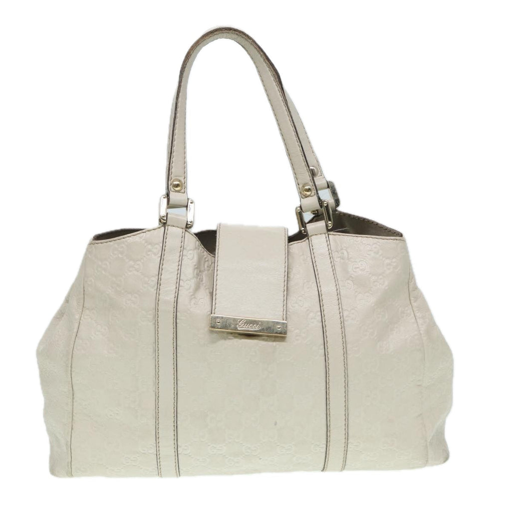 GUCCI GG Canvas Guccissima Hand Bag White Gold 211935 ep5377