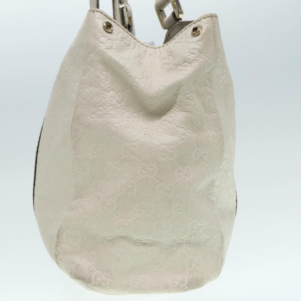 GUCCI GG Canvas Guccissima Hand Bag White Gold 211935 ep5377