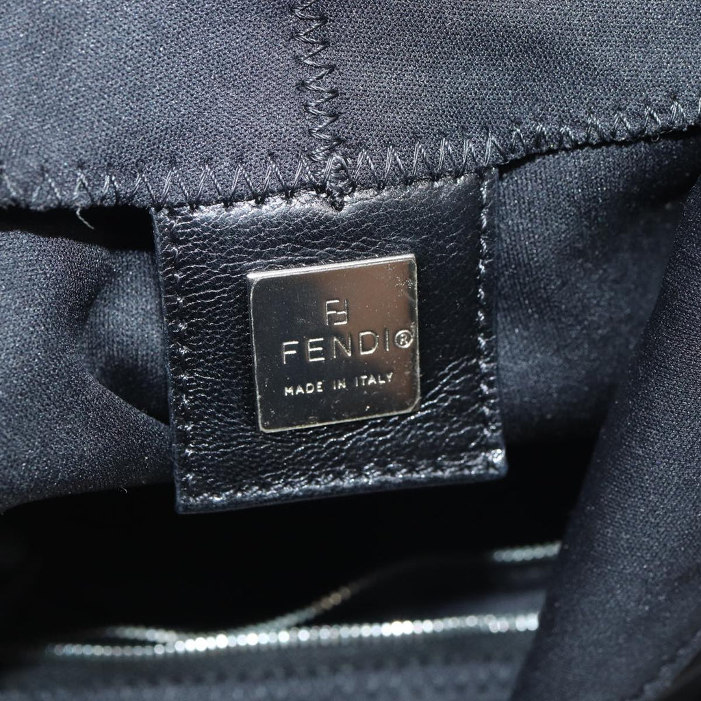 FENDI Mamma Baguette Shoulder Bag Nylon Black Silver ep5381