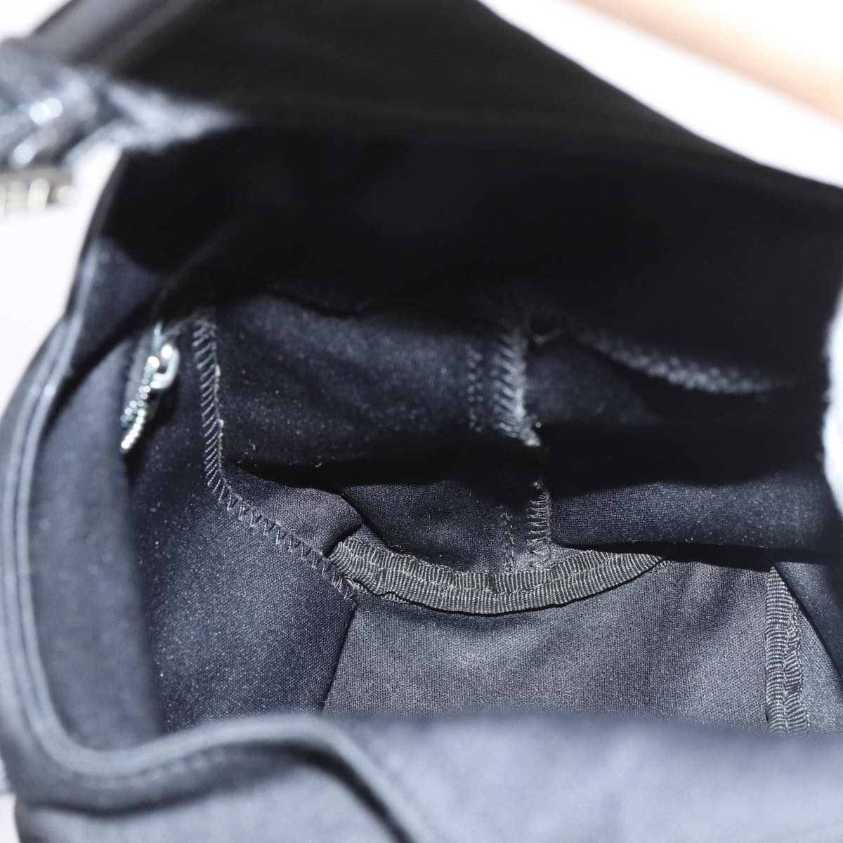 FENDI Mamma Baguette Shoulder Bag Nylon Black Silver ep5381