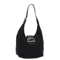 FENDI Mamma Baguette Shoulder Bag Nylon Black Silver ep5381