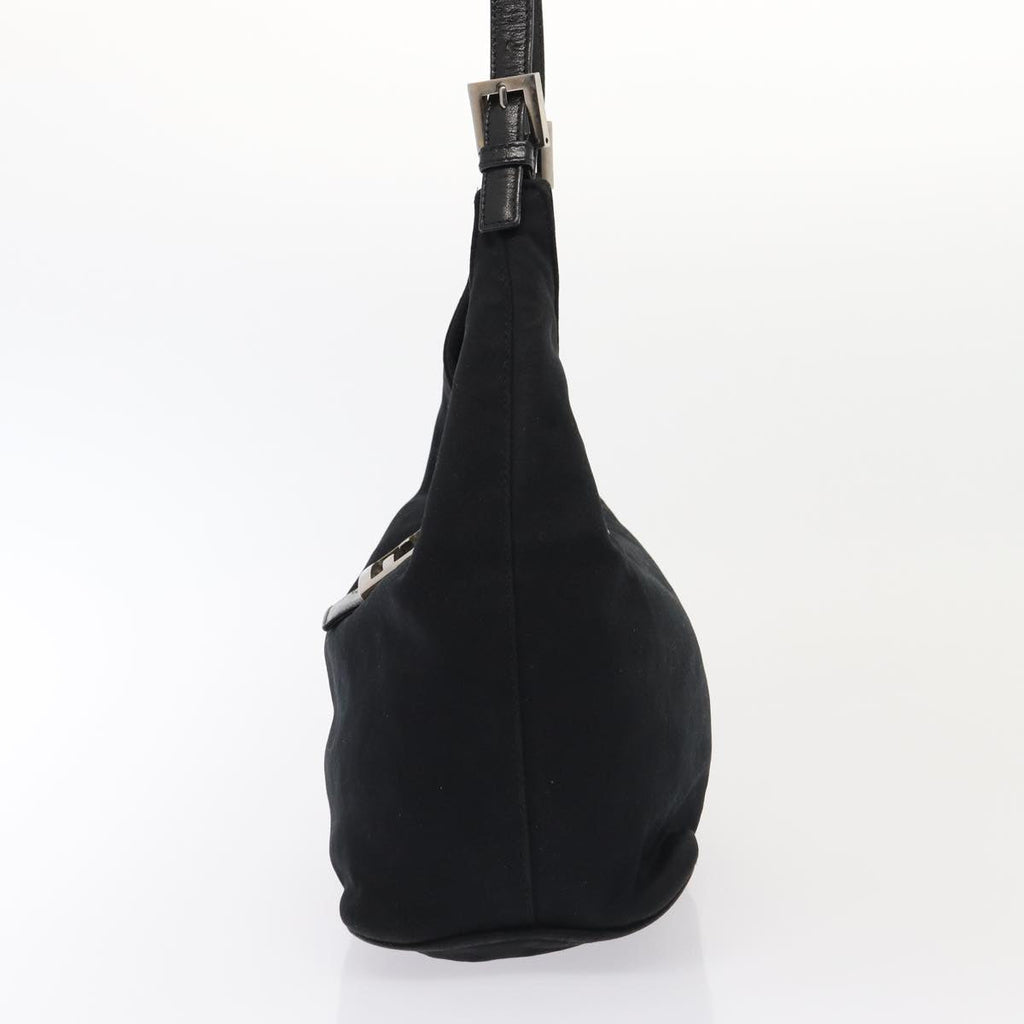 FENDI Mamma Baguette Shoulder Bag Nylon Black Silver ep5381
