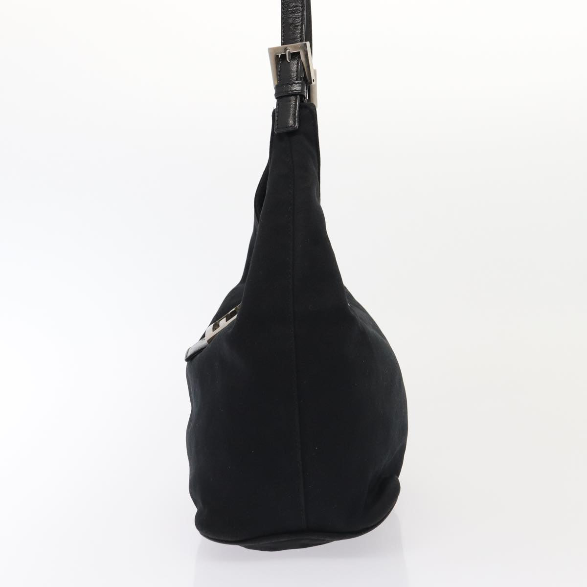 FENDI Mamma Baguette Shoulder Bag Nylon Black Silver ep5381