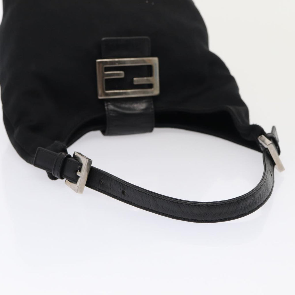 FENDI Mamma Baguette Shoulder Bag Nylon Black Silver ep5381