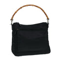 GUCCI Bamboo Hand Bag Nylon Black Silver 000 0509 ep5387