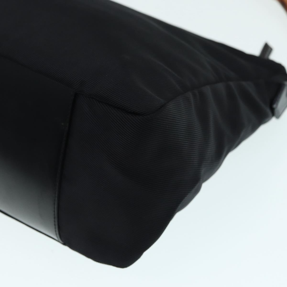 GUCCI Bamboo Hand Bag Nylon Black Silver 000 0509 ep5387