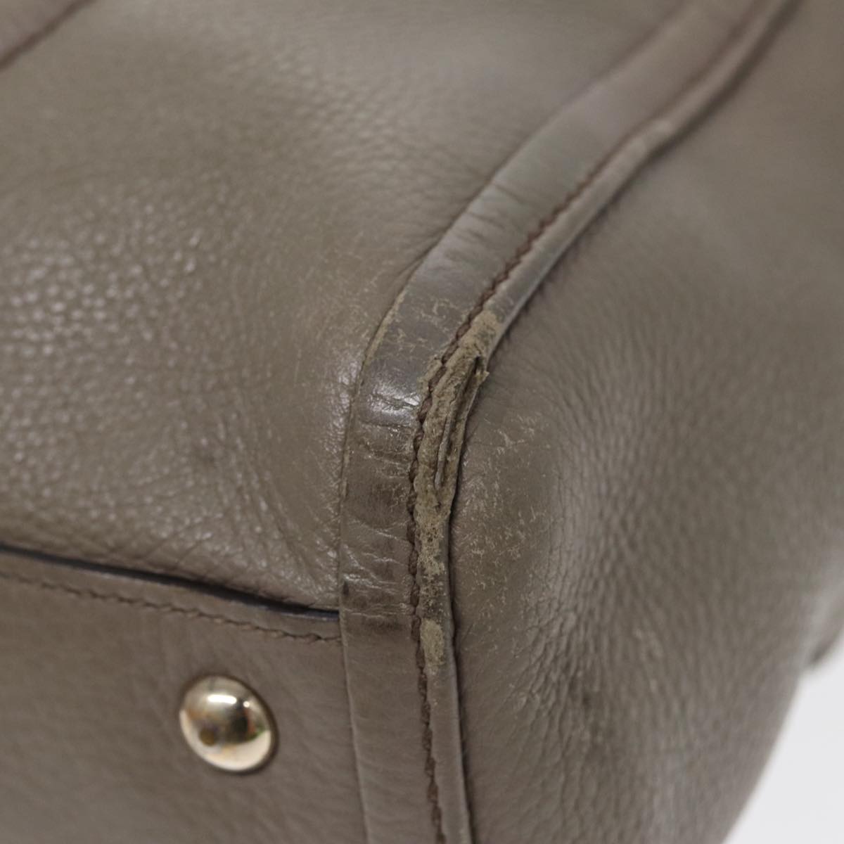 GUCCI Hand Bag Leather Gray Gold 282307 ep5392