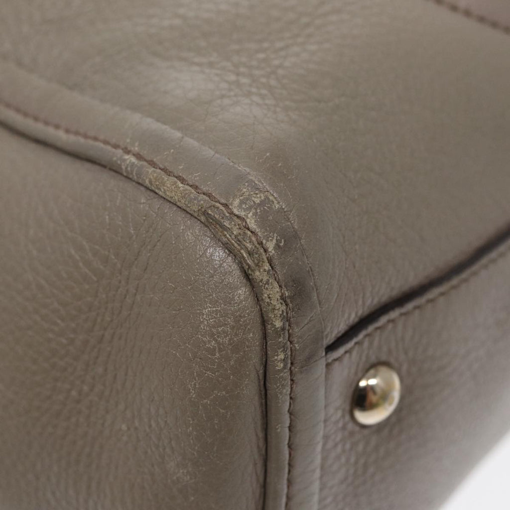 GUCCI Hand Bag Leather Gray Gold 282307 ep5392