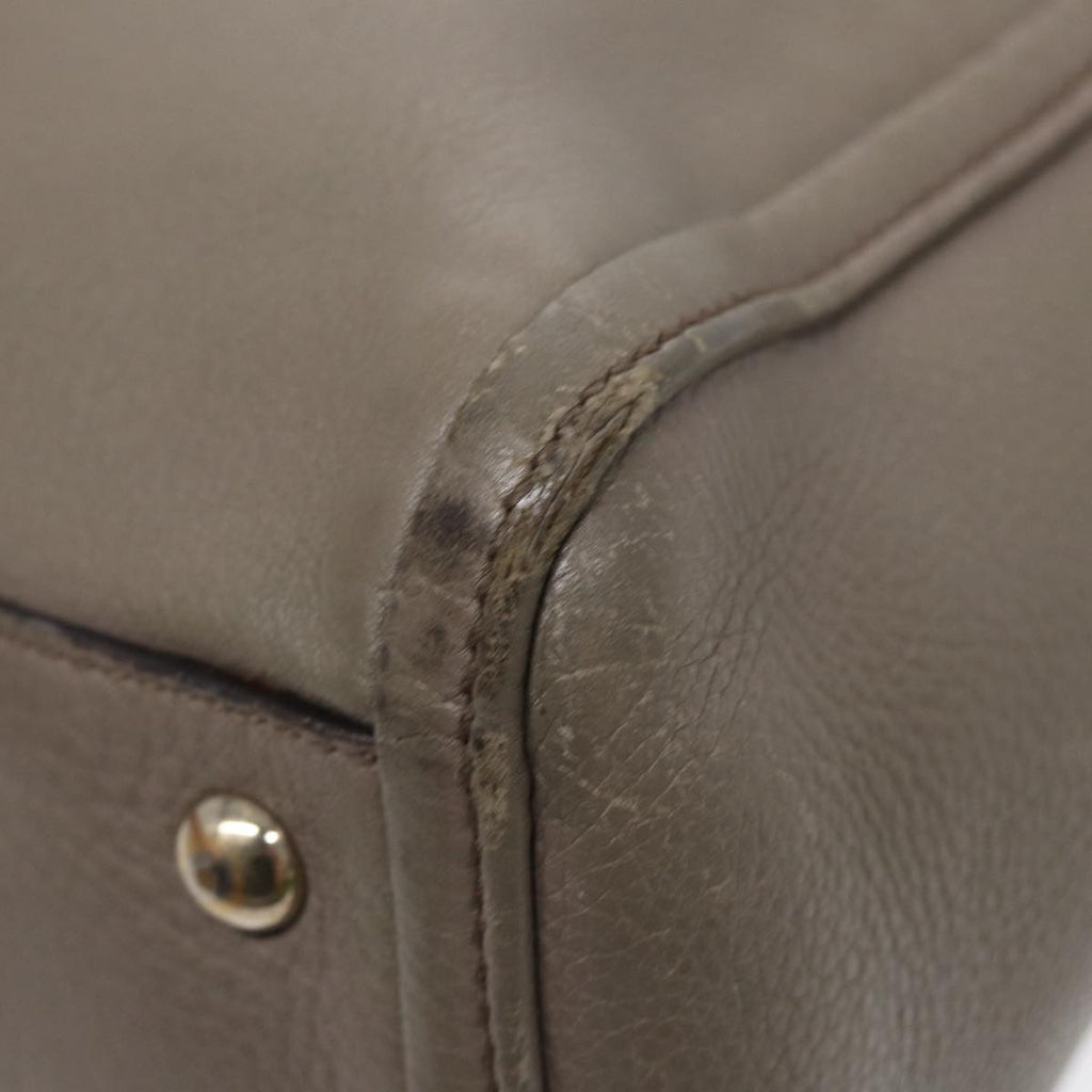 GUCCI Hand Bag Leather Gray Gold 282307 ep5392