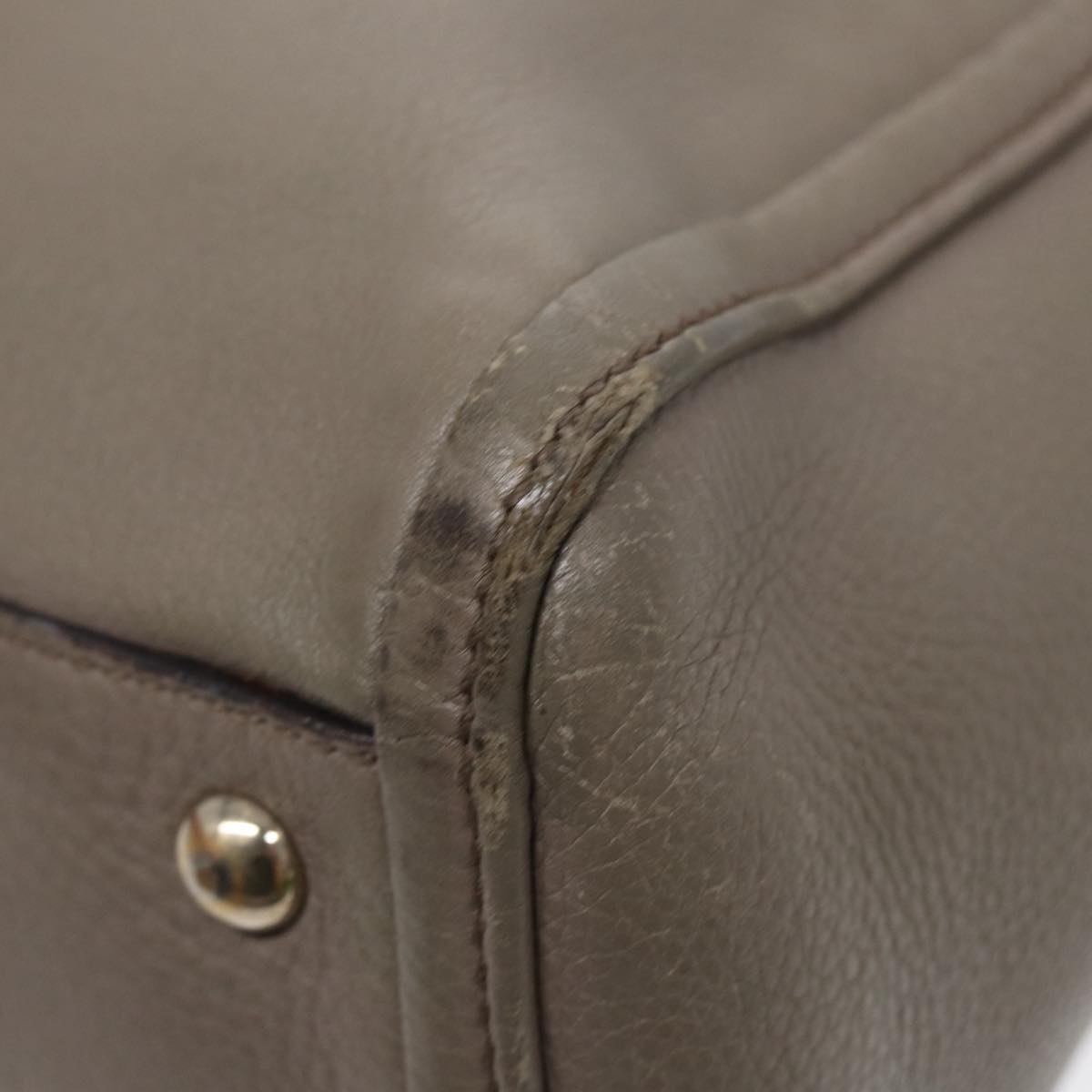 GUCCI Hand Bag Leather Gray Gold 282307 ep5392