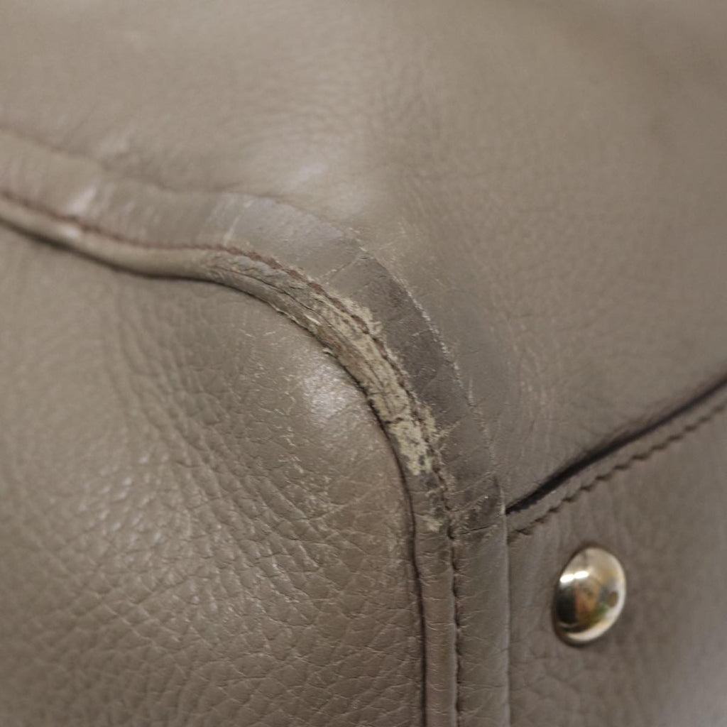 GUCCI Hand Bag Leather Gray Gold 282307 ep5392