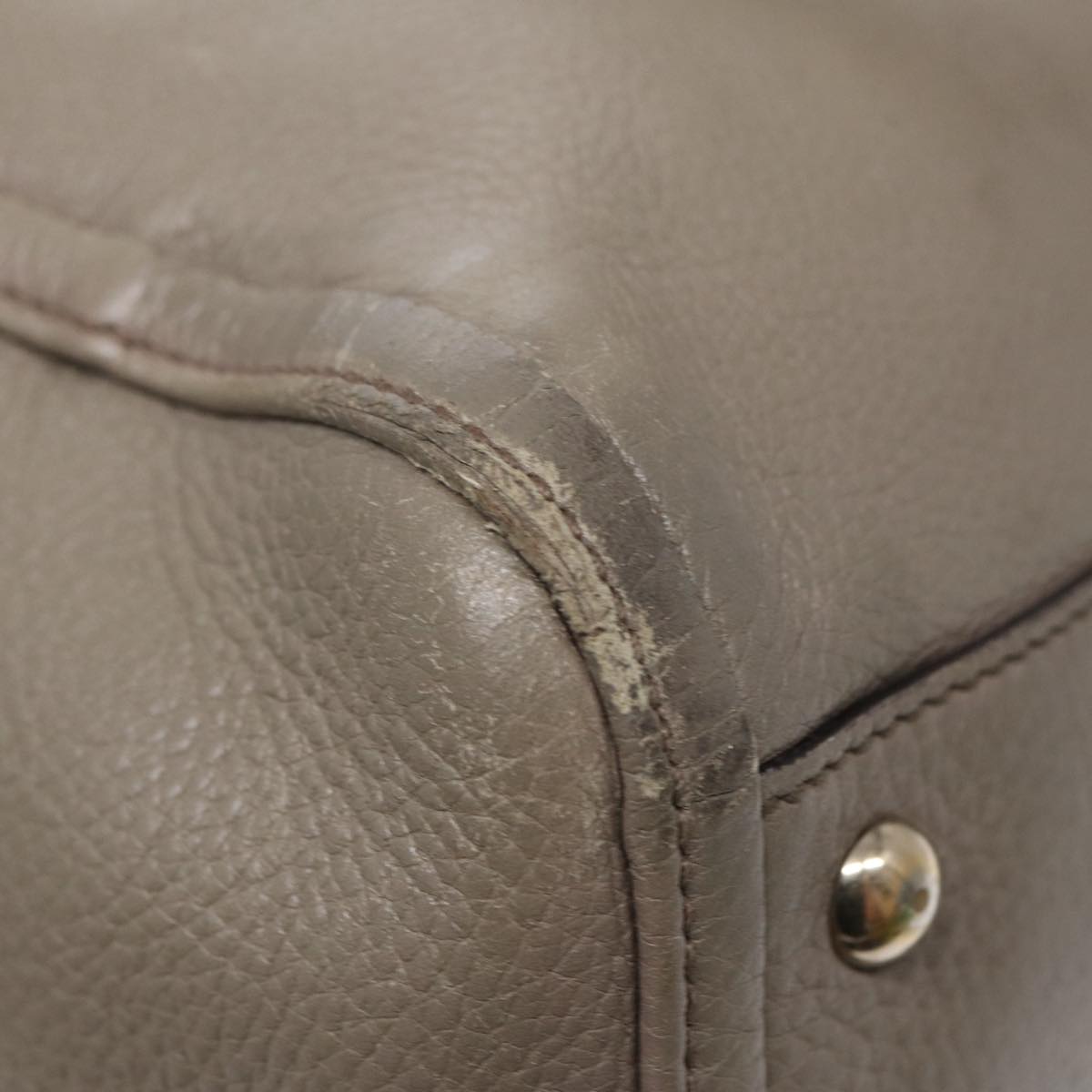 GUCCI Hand Bag Leather Gray Gold 282307 ep5392