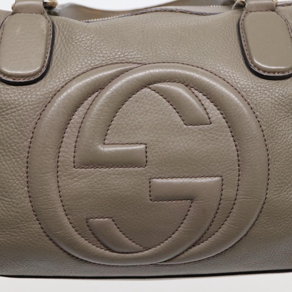 GUCCI Hand Bag Leather Gray Gold 282307 ep5392