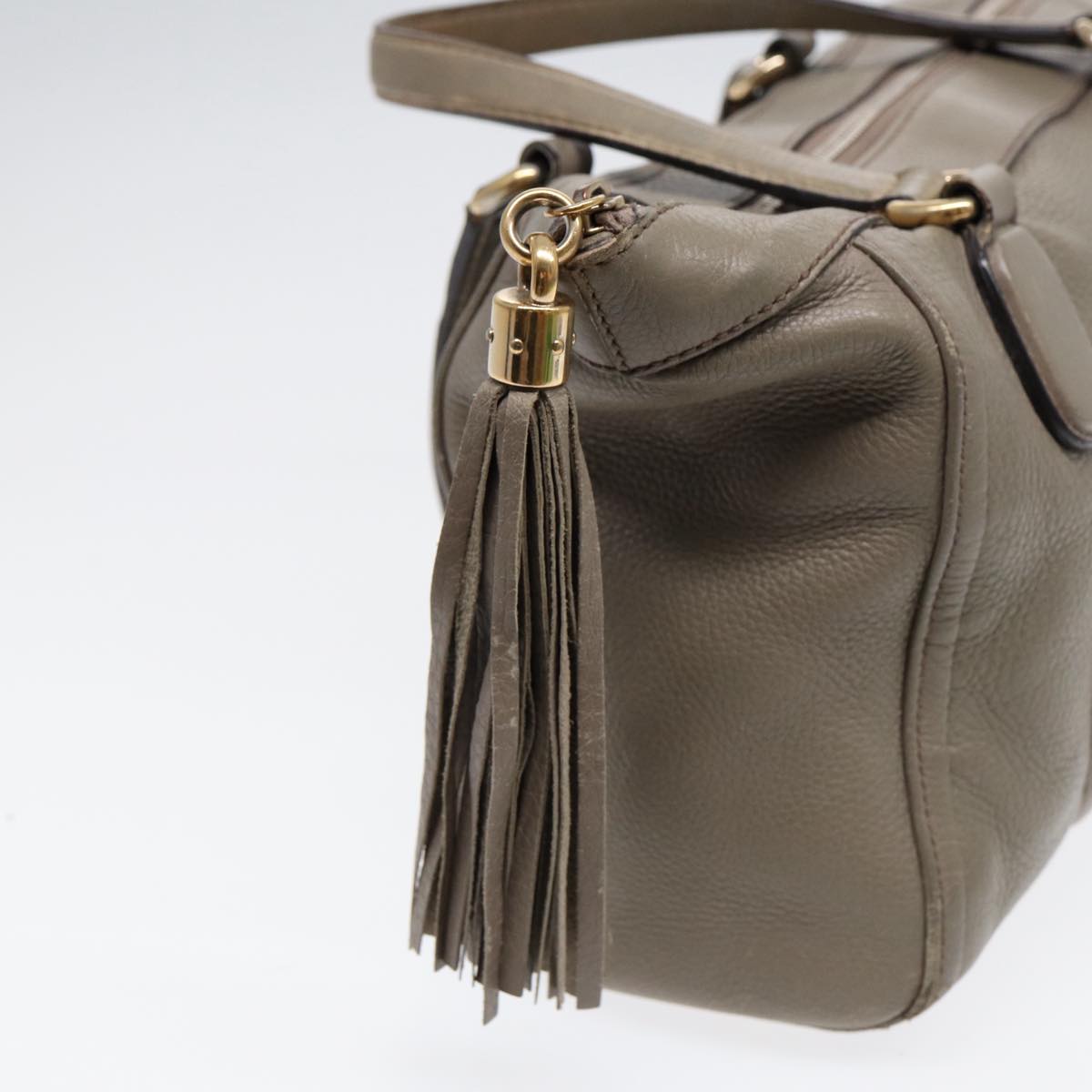 GUCCI Hand Bag Leather Gray Gold 282307 ep5392