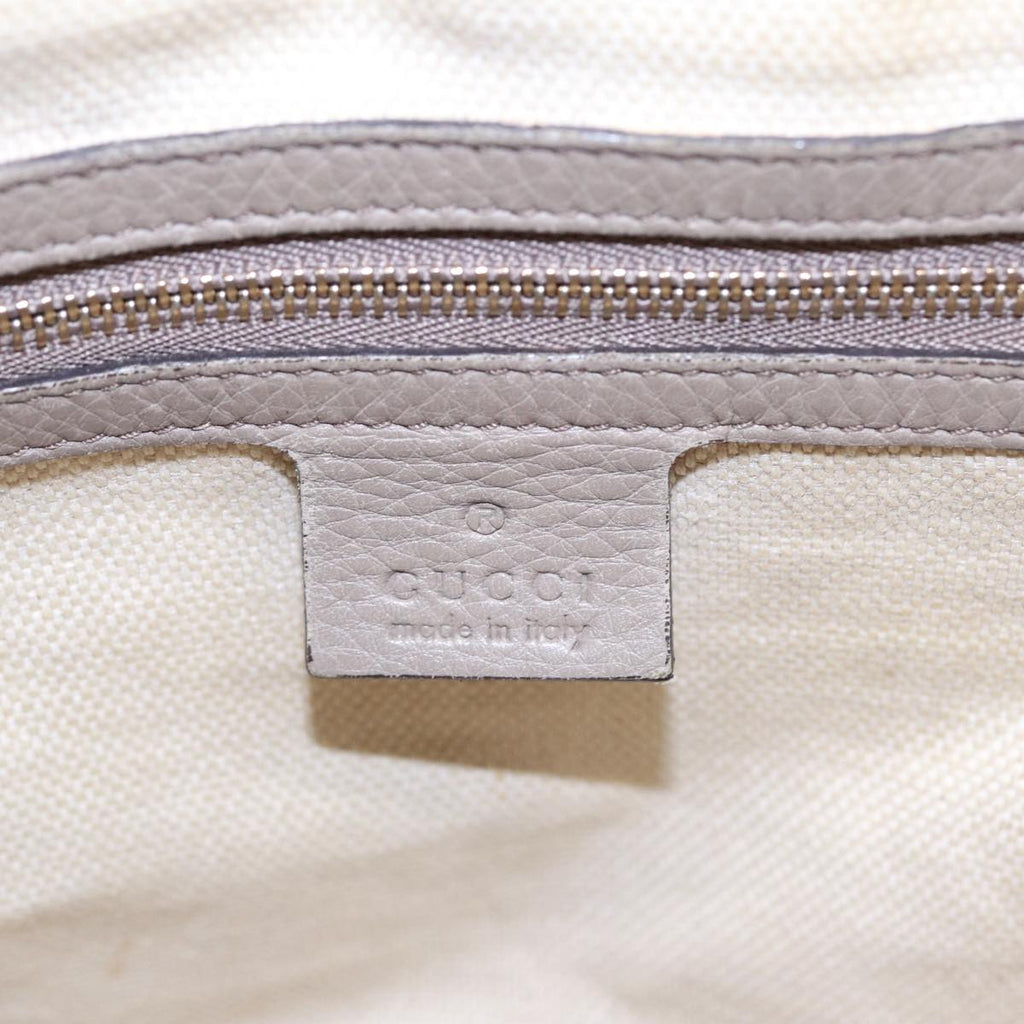 GUCCI Hand Bag Leather Gray Gold 282307 ep5392
