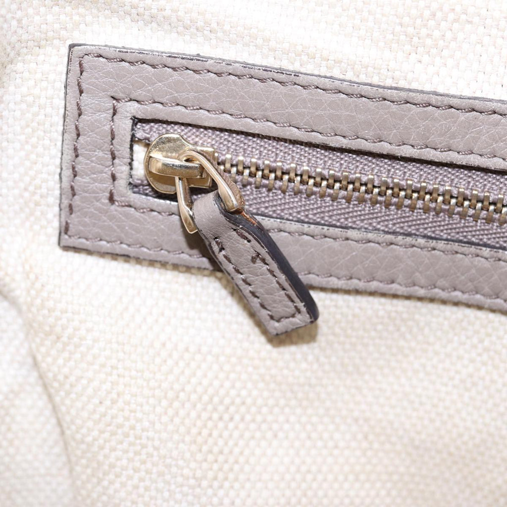 GUCCI Hand Bag Leather Gray Gold 282307 ep5392