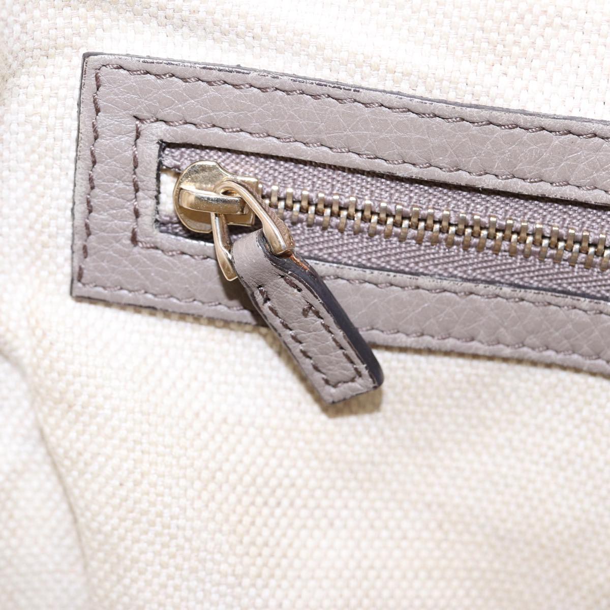 GUCCI Hand Bag Leather Gray Gold 282307 ep5392
