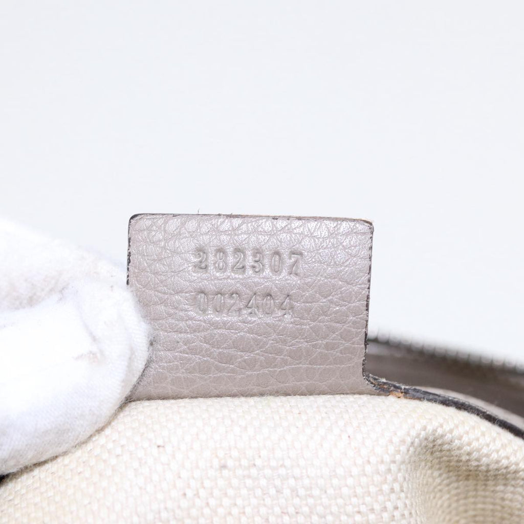 GUCCI Hand Bag Leather Gray Gold 282307 ep5392