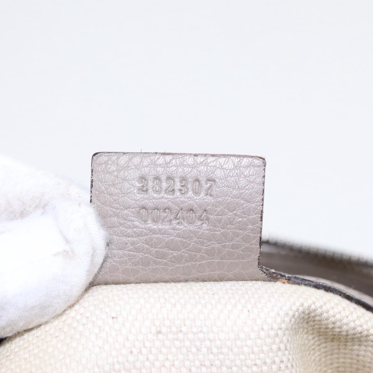 GUCCI Hand Bag Leather Gray Gold 282307 ep5392
