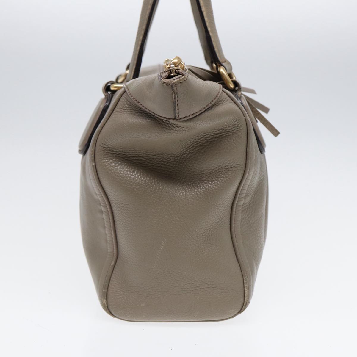 GUCCI Hand Bag Leather Gray Gold 282307 ep5392