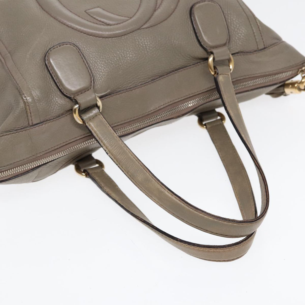 GUCCI Hand Bag Leather Gray Gold 282307 ep5392