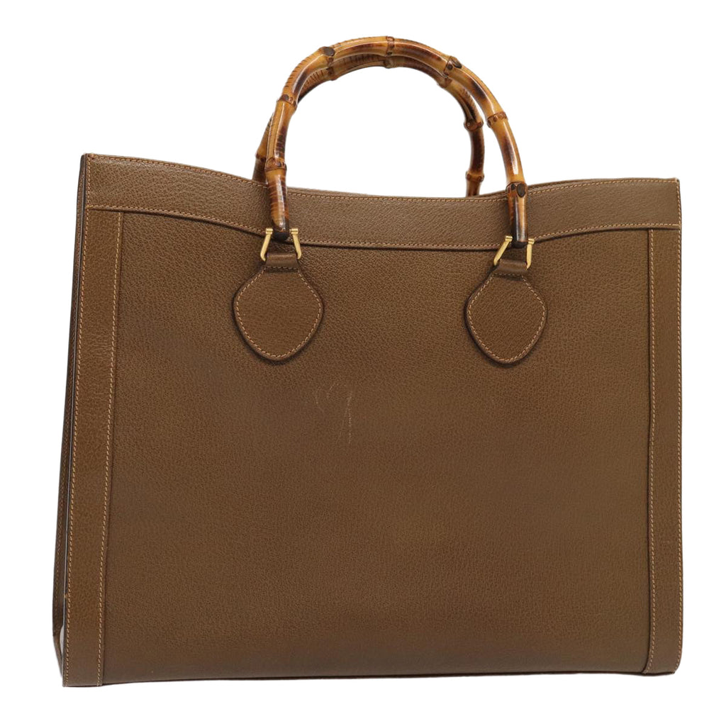 GUCCI Bamboo Hand Bag Leather Brown Gold 002 1186 0259 ep5393