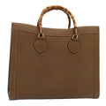 GUCCI Bamboo Hand Bag Leather Brown Gold 002 1186 0259 ep5393