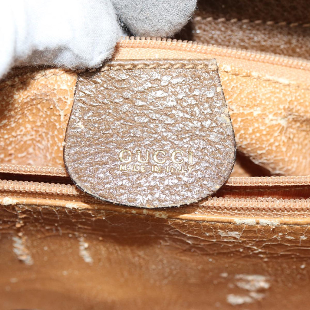 GUCCI Bamboo Hand Bag Leather Brown Gold 002 1186 0259 ep5393
