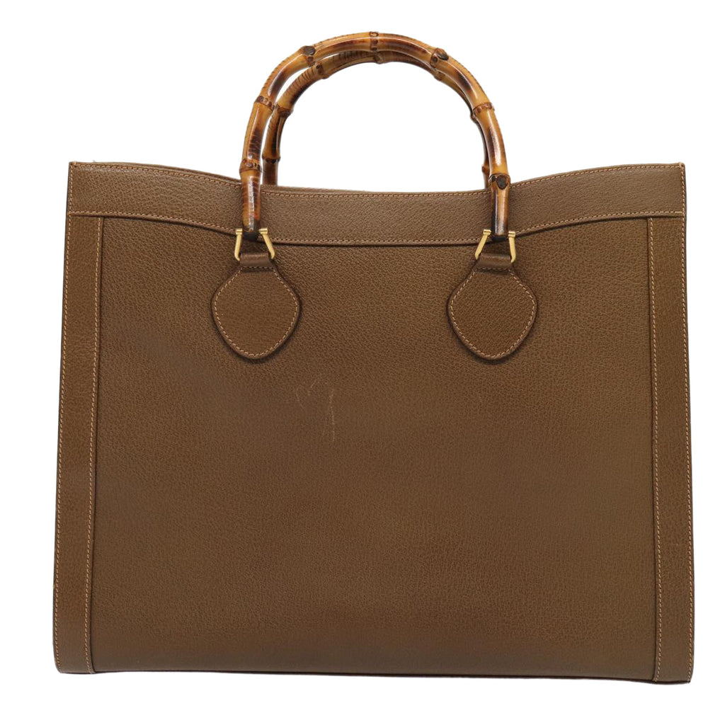 GUCCI Bamboo Hand Bag Leather Brown Gold 002 1186 0259 ep5393