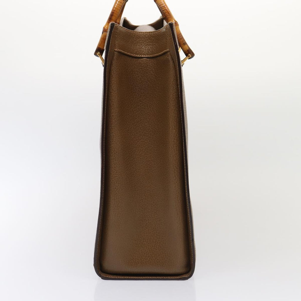 GUCCI Bamboo Hand Bag Leather Brown Gold 002 1186 0259 ep5393