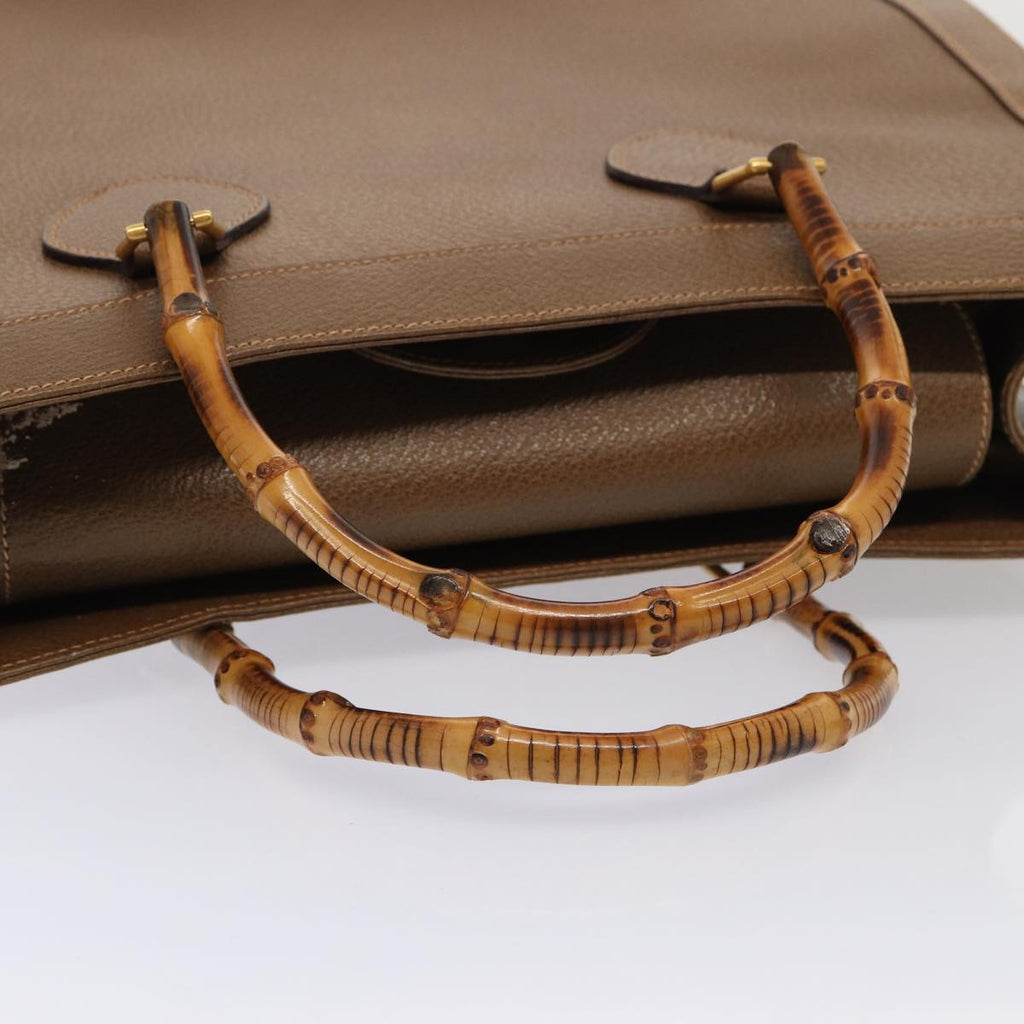 GUCCI Bamboo Hand Bag Leather Brown Gold 002 1186 0259 ep5393