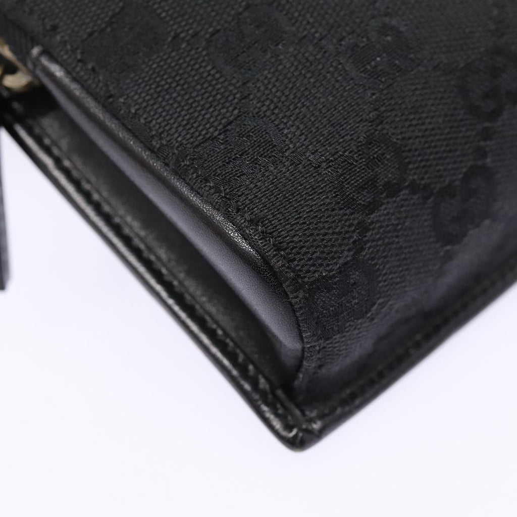 GUCCI GG Canvas Shoulder Bag Black Gold 106693 ep5394
