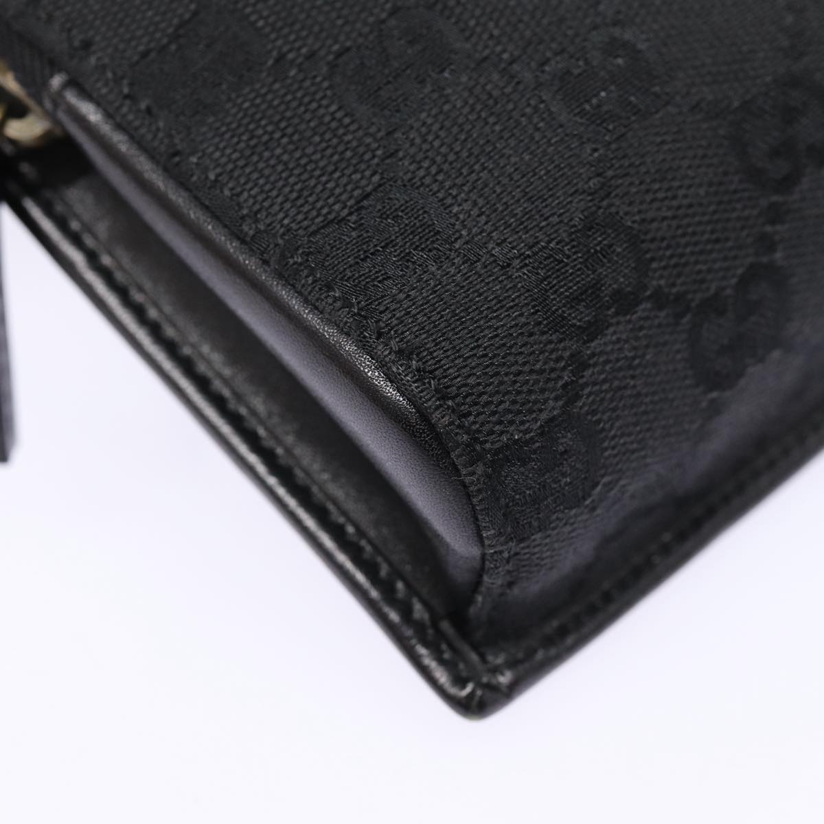 GUCCI GG Canvas Shoulder Bag Black Gold 106693 ep5394