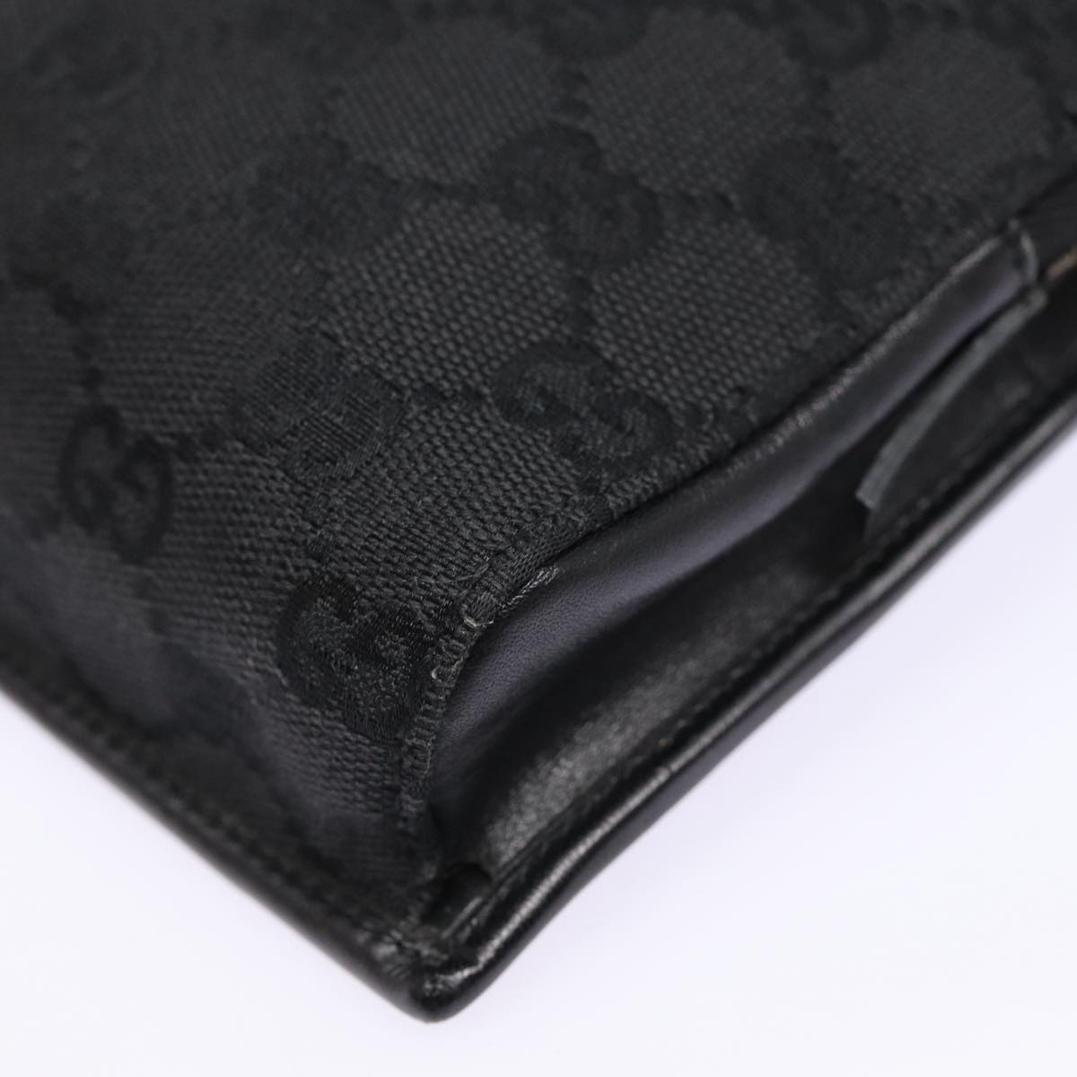 GUCCI GG Canvas Shoulder Bag Black Gold 106693 ep5394